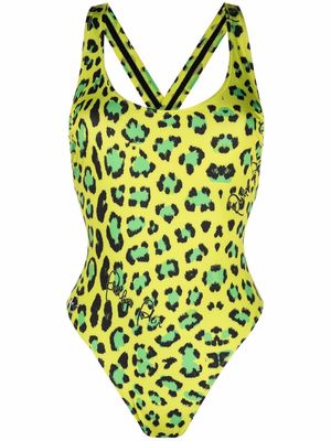 Philipp Plein leopard-print swimsuit - Green
