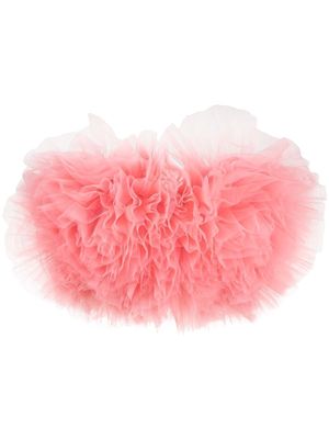 Loulou ruffled tulle bandeau top - Pink