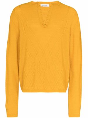 Kiko Kostadinov Itten cable knit jumper - Yellow