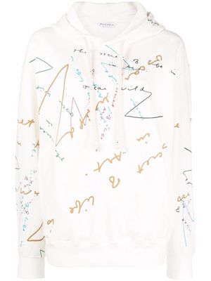JW Anderson Oscar Wilde quote-print relaxed hoodie - White