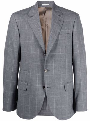 Brunello Cucinelli fine-check single-breasted blazer - Grey