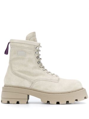 Eytys square-toe leather lace-up boots - Neutrals
