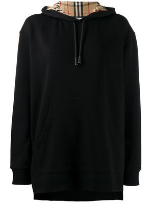 Burberry oversized checked hoodie - Black