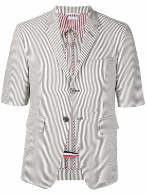 Thom Browne striped short-sleeve blazer - Grey