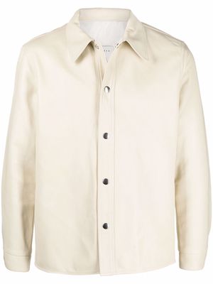 SANDRO lambskin shirt jacket - Neutrals