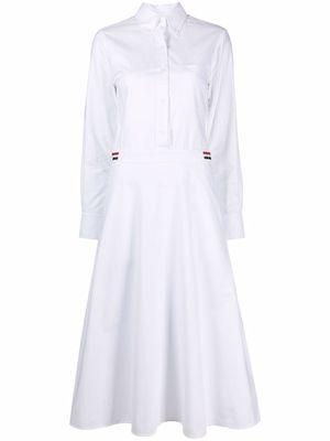 Thom Browne RWB tab shirt dress - White