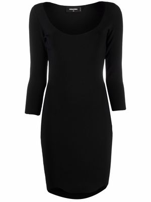 Dsquared2 three quarter-sleeved fitted dress - Black