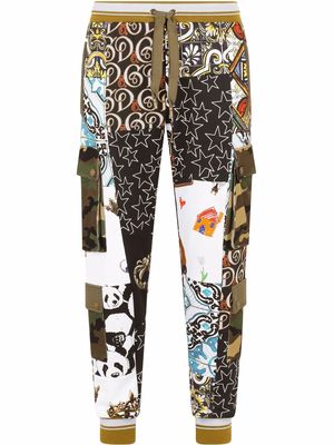 Dolce & Gabbana patchwork graphic-print track pants - Black