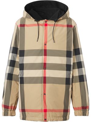 Burberry reversible check hooded jacket - Black