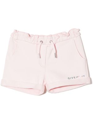 Givenchy Kids logo-print drawstring shorts - Pink
