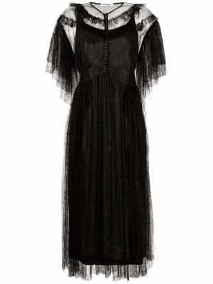 Parlor lace-panelled midi dress - Black