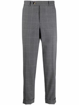 Brunello Cucinelli cropped check-print trousers - Grey