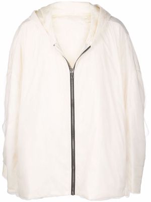 Rick Owens zip-up hooded coat - Neutrals