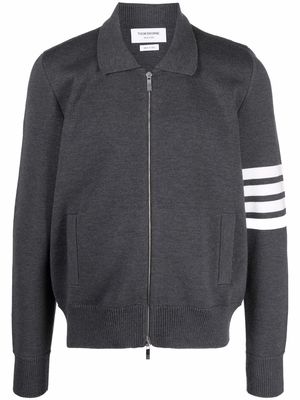 Thom Browne 4-Bar stripe zip-up jumper - Grey