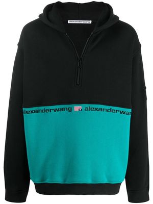 Alexander Wang bi-colour hooded sweatshirt - Black