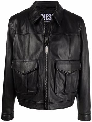 Diesel L-Karin zip-up leather jacket - Black