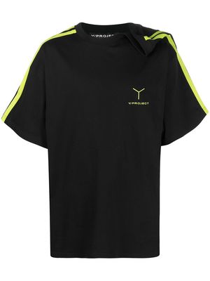 Y/Project side stripe short-sleeved T-shirt - Black
