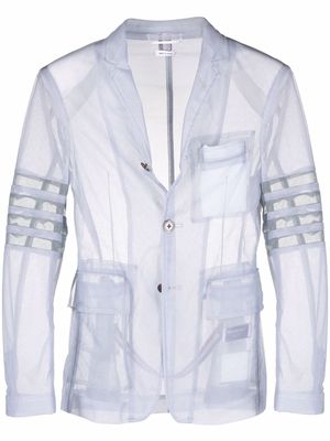 Thom Browne 4-Bar tulle classic sport coat jacket - Grey