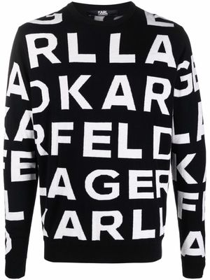 Karl Lagerfeld AOP block logo jumper - Black