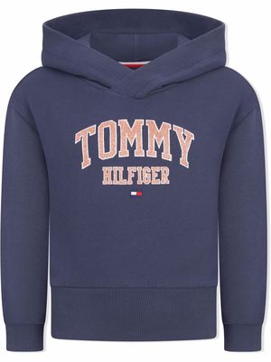 Tommy Hilfiger Junior logo-print pullover hoodie - Blue