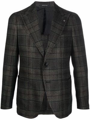 Tagliatore check-print single-breasted blazer - Green