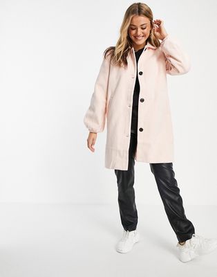 Wednesday's Girl tailored coat in pastel-Pink