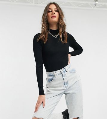 ASOS DESIGN Tall long sleeve bodysuit with turtle neck in black