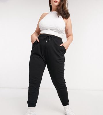ASOS DESIGN Curve basic slim sweatpants in black