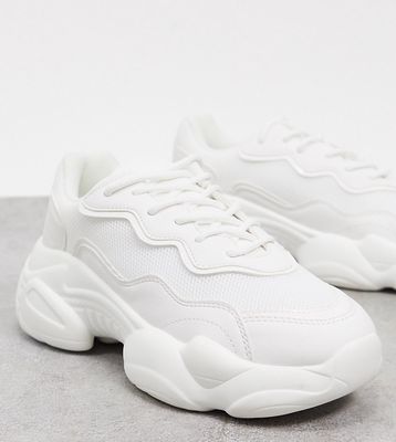 ASOS DESIGN Wide Fit Divine chunky sneakers in white