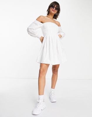 Fashion Union off shoulder mini dress-White