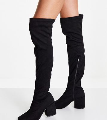 RAID Wide Fit Taylah over the knee boots in black