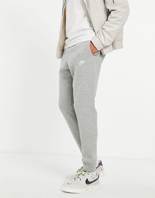 Nike Club Fleece cuffed sweatpants in gray heather