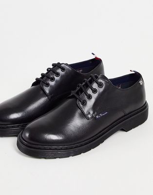 Ben Sherman Mod leather lace-up shoes in black