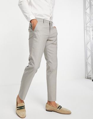 Selected Homme slim suit pant in sand-Brown