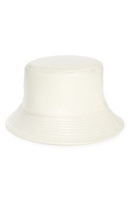 Stand Studio Vida Faux Leather Bucket Hat in White