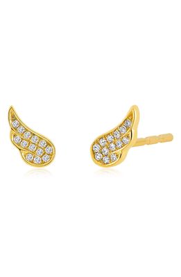 EF Collection Angel Wing Diamond Stud Earrings in 14K Yellow Gold