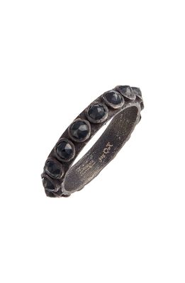 Armenta New World Black Spinel Sterling Silver Stackable Ring in Blackened Silver