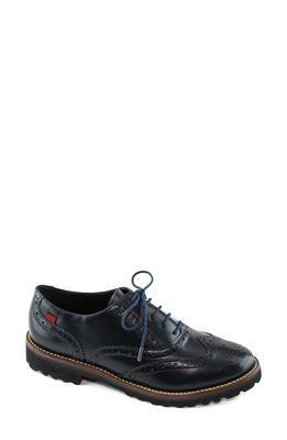 Marc Joseph New York Central Park Oxford Flat in Navy Box Leather