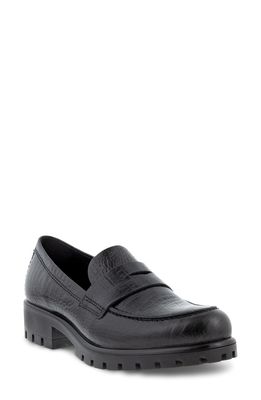 ECCO ModTray Penny Loafer in Black Leather