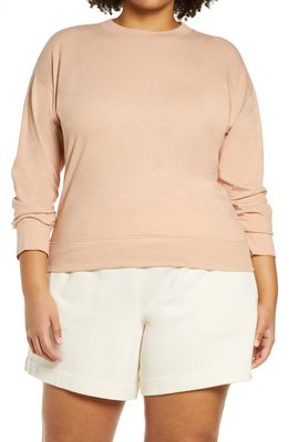 Vince Cotton & Linen Sweatshirt in Light Blush Sand