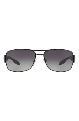 PRADA SPORT 65mm Rectangle Sunglasses in Black/Grey Gradient