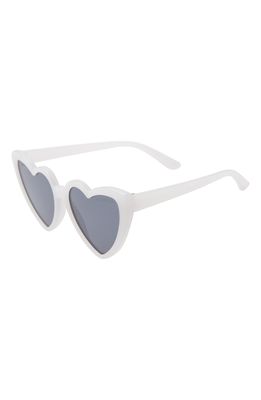 GlamBaby Priscilla 50mm Heart Sunglasses in White