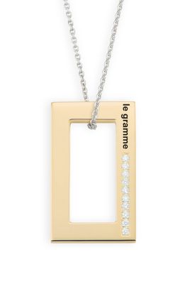 le gramme Men's Diamond Polished Rectangle Pendant Necklace in Yellow Gold