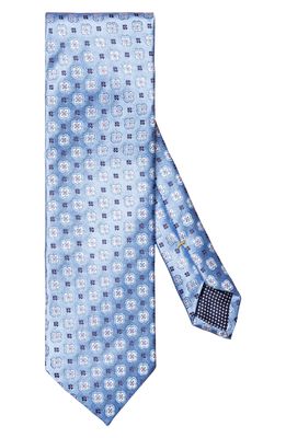 Eton Geometric Silk Tie in Light Blue