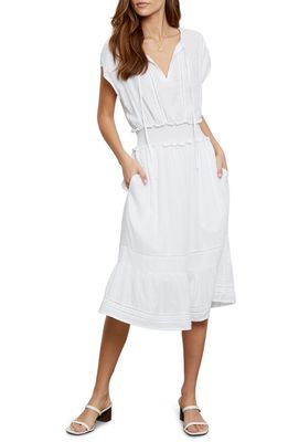Rails Ashlyn Stripe Linen Blend Dress in White Lace Detail