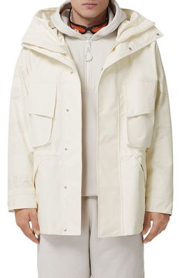 Burberry Parkhurst Perforated Logo Parka in Parchment