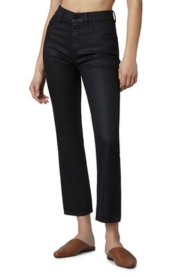 DL1961 Patti High Waist Ankle Straight Leg Jeans in Black Coated
