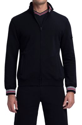 Bugatchi Comfort Cotton Mock Neck Jacket in Black