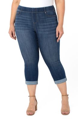 Liverpool Chloe Pull-On High Waist Roll Cuff Crop Skinny Jeans in Bronte