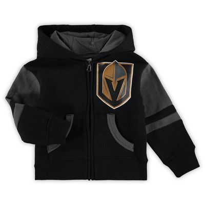 Outerstuff Toddler Black Vegas Golden Knights Faceoff Fleece Full-Zip Hoodie Jacket
